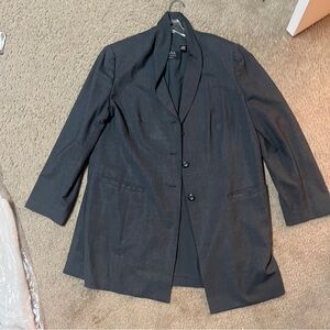 dana buchman womens suit jacket blazer black/grey